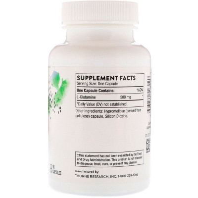 Амінокислота Thorne Research L-Глютамин, L-Glutamine, 90 капсул (THR-51802) Вінниця - фото 2