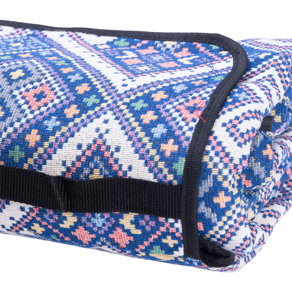 Синій жакардовий коврик для пікніка Київ - фото 4