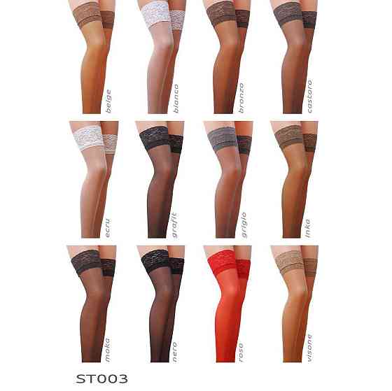 Панчохи Passion ST003 5 beige, класичні, на ажурній силіконовій резинці Sex Aura Київ
