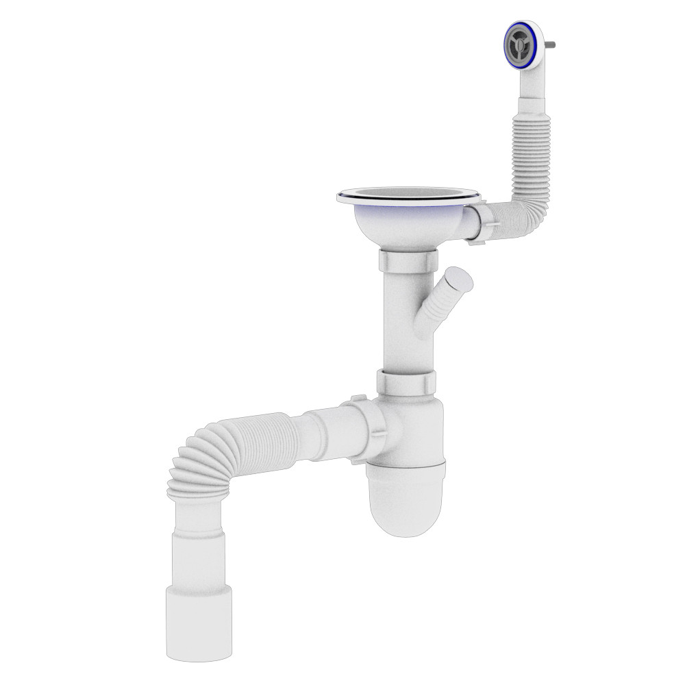 Сифон OPTIMUM 31/2″*40 для мийки з відведенням для прал маш, з круглим гнучким переливом та гнучкою трубою 40х40/50 OPTI 27243 Тернополь - изображение 3