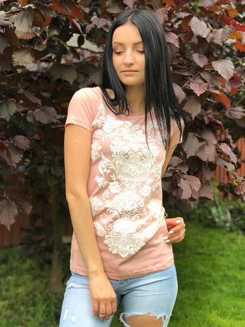 Жіноча футболка модна 44 рожевий Київ - фото 1