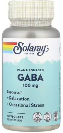 Гамма-аминомасляная кислота ГАМК (Габа) Solaray GABA 100mg 30 капс Киев