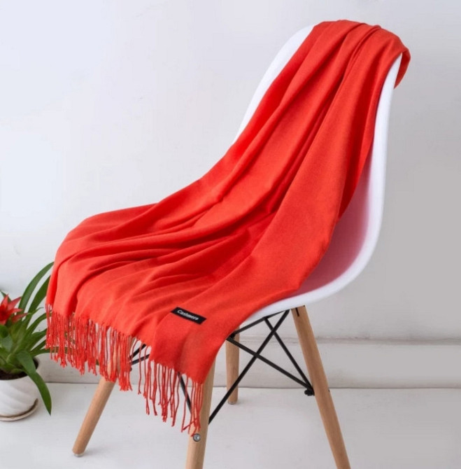 Шарф теплый коралловый - размер 170*60см, кашемир (акриловый материал) Киев - изображение 1