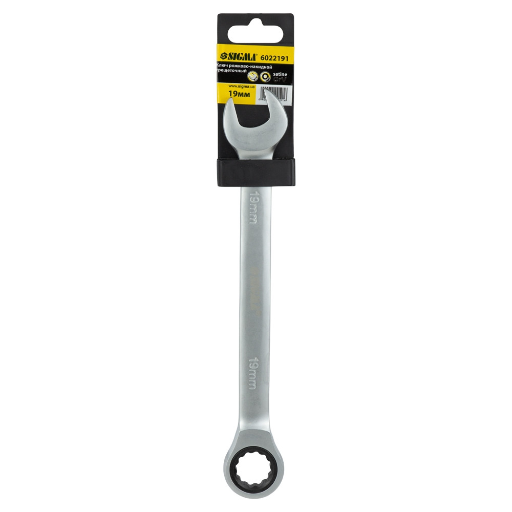 Sigma Ключ рожково-накидной трещоточный 19мм CrV SIGMA (6022191) Коломия - фото 3