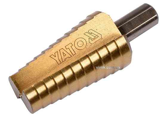 Свердло конічне ступінчасте титанове по металу YATO : Ø= 20-30 мм, HSS 4241, L= 75/54 мм [12/96] Одеса