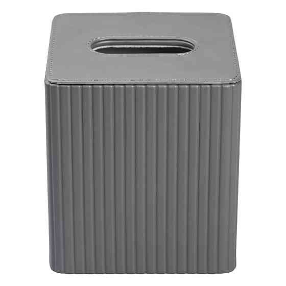 Yiwu Серветниця з еко шкіри настільна 13х13х14.5 см органайзер для серветок Сірий HP-3-201G Коломия