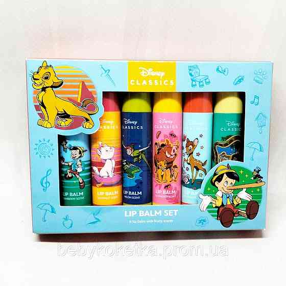 Набір бальзамів для губ Disney Lip Balm Set 6 шт Львів