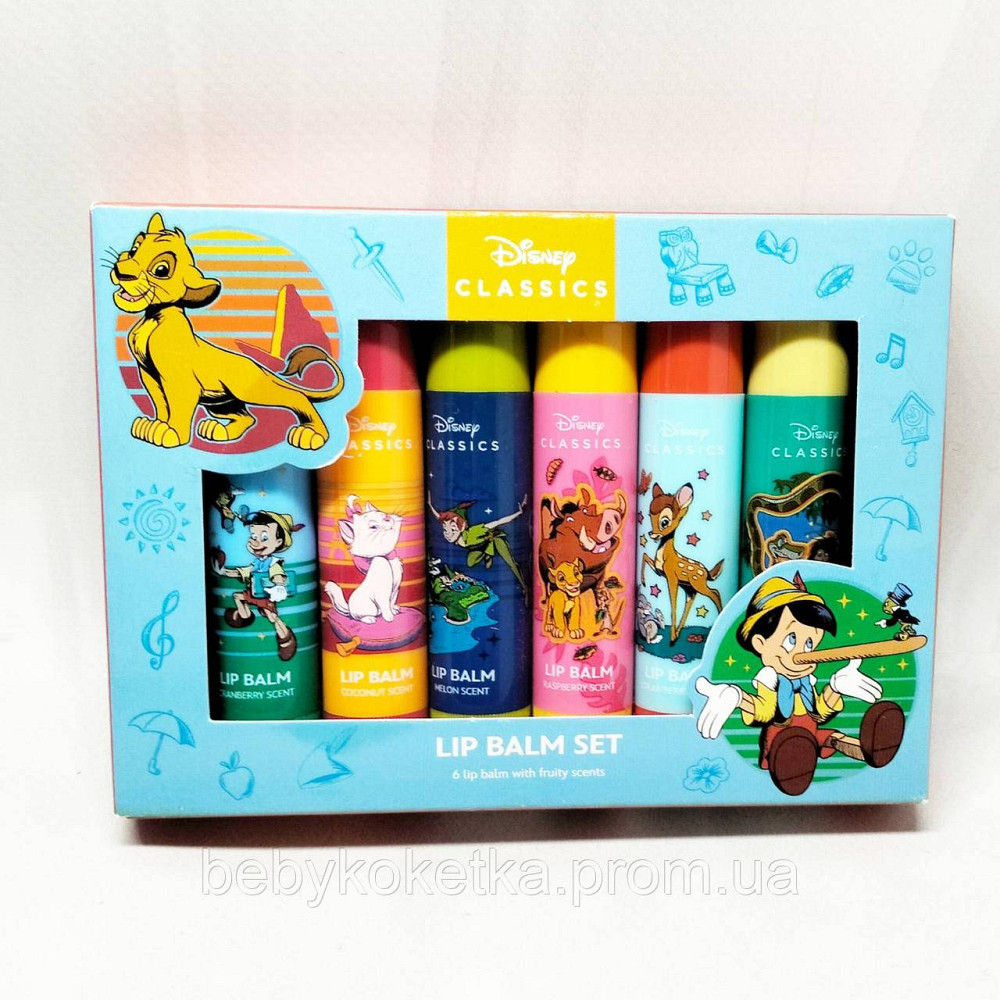 Набір бальзамів для губ Disney Lip Balm Set 6 шт Львів - фото 1