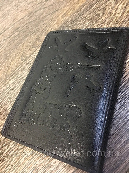 Обкладинка шкіряна на посвідчення мисливця жовта Київ - фото 5