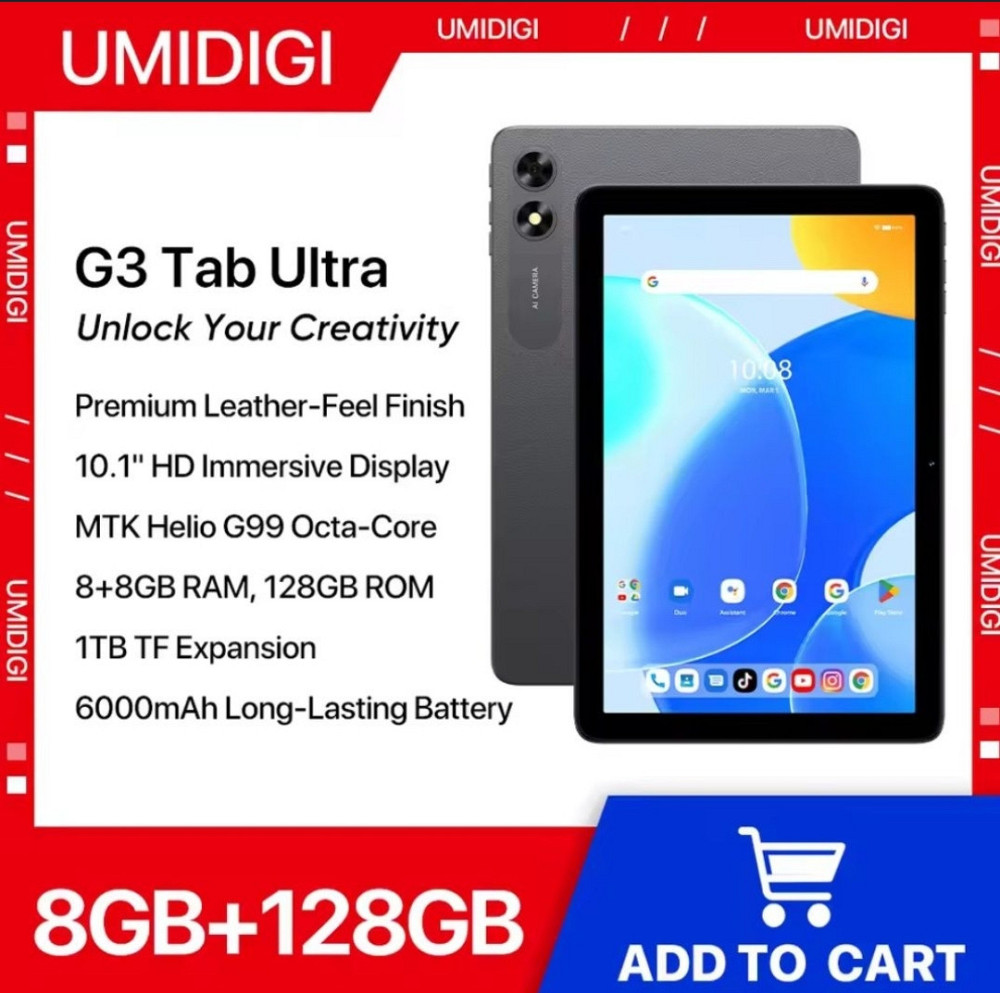 Планшет Uhidigi G3 Tab Ultra 8+8/128Gb. Helio G99,10.1