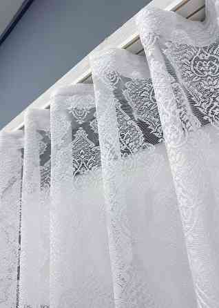 Коротка тюль, висотою 1,5м, жаккард "Корона" колір білий 1320т Київ