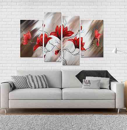 Модульная картина Абстракция Магнолия Art-115_4 Киев