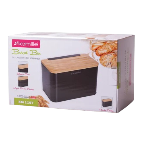 Хлібниця 35*20*21см чорна,біла 1107 KAMILLE Житомир - изображение 6