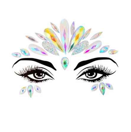 Стрази наклейки на обличчя та тіло для дітей і дорослих one size різнобарвний Київ