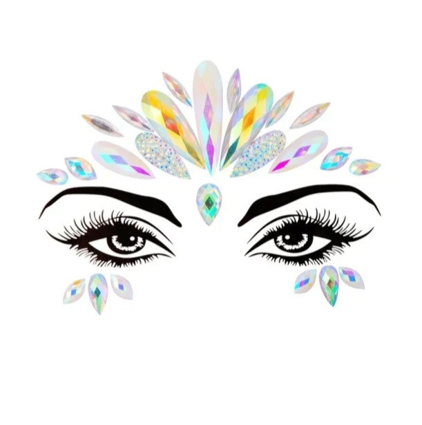 Стрази наклейки на обличчя та тіло для дітей і дорослих one size різнобарвний Київ - фото 1