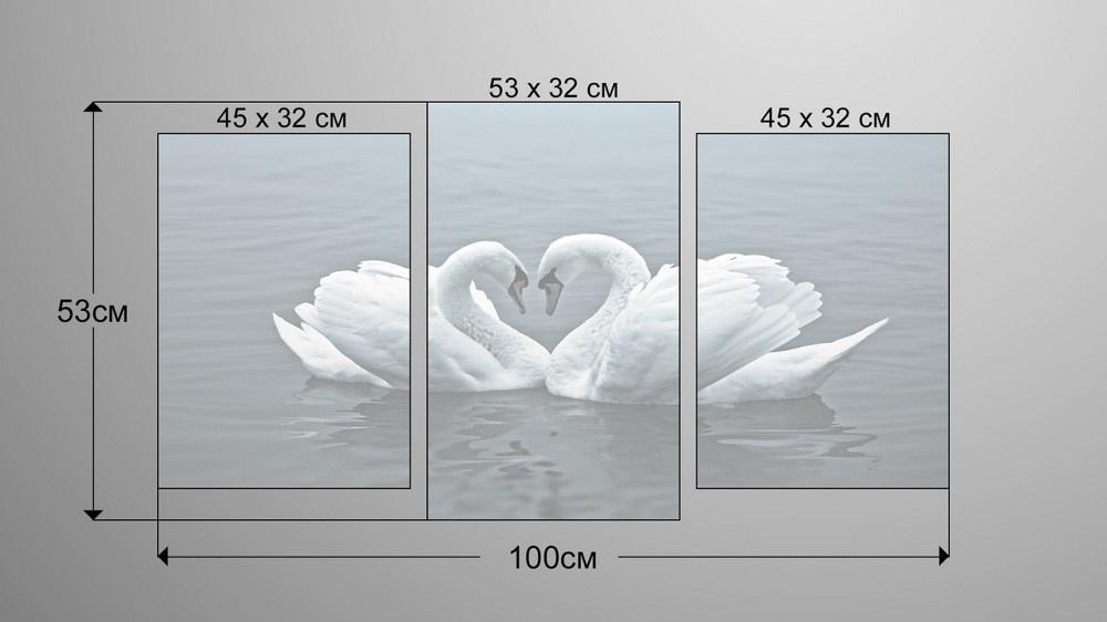 Модульна картина Лебеді Art-112_3 Київ - фото 3