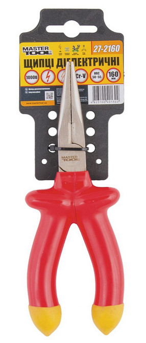 MASTERTOOL Щипці прямі діелектричні MASTERTOOL 160 мм CrV6150/HRC 50~55 27-2160 Коломия - фото 2