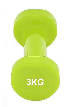 Гантель для занять фітнесом, аеробікою вінілова PowerPlay 4125 Achilles 3 кг, зелена 1 шт Київ