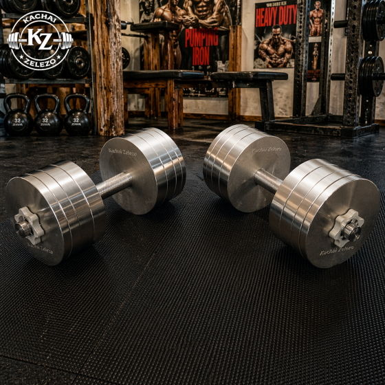 Гантели наборные 2 по 32 кг металлические без покрытия Kachai Zelezo Iron Pro Киев