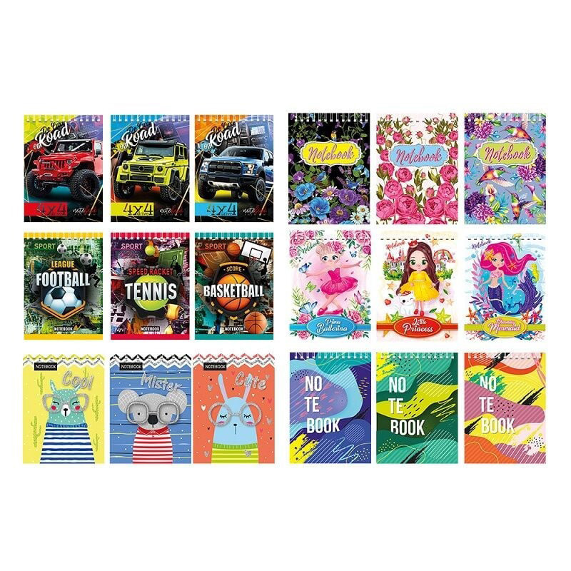 Блокнот А6 В-П6-40, 40 листов пружина сверху, ассортимент Винница - изображение 1