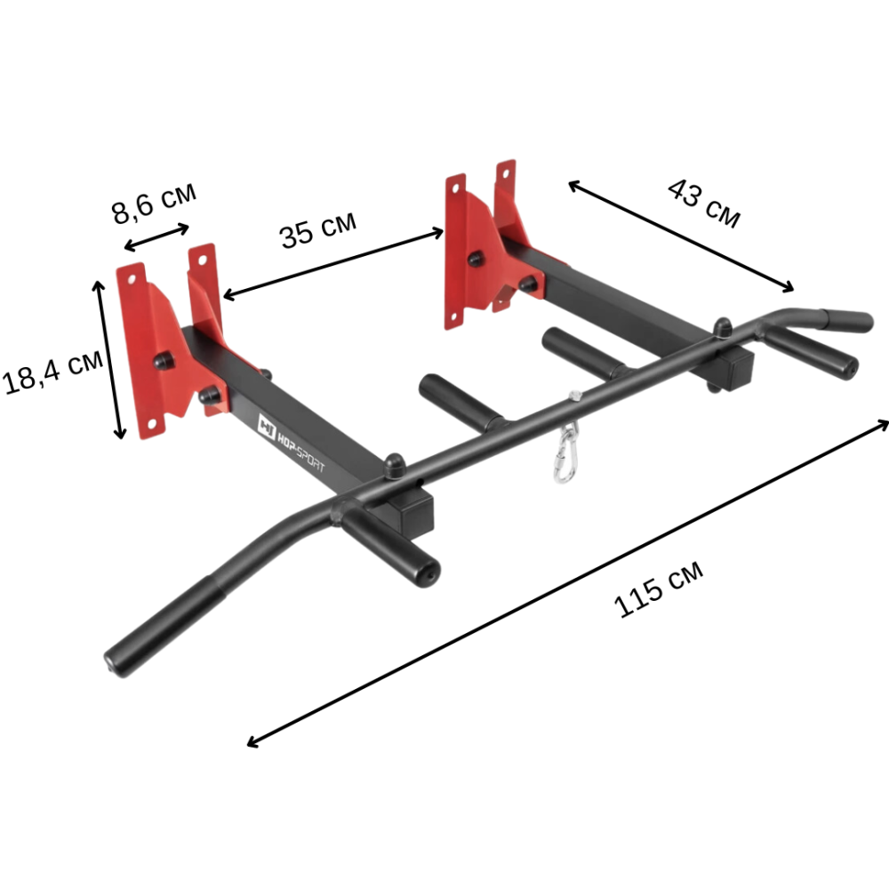 Турнік універсальний на стіну та стелю Hop-Sport HS-2006K із рукавичками Київ - фото 7
