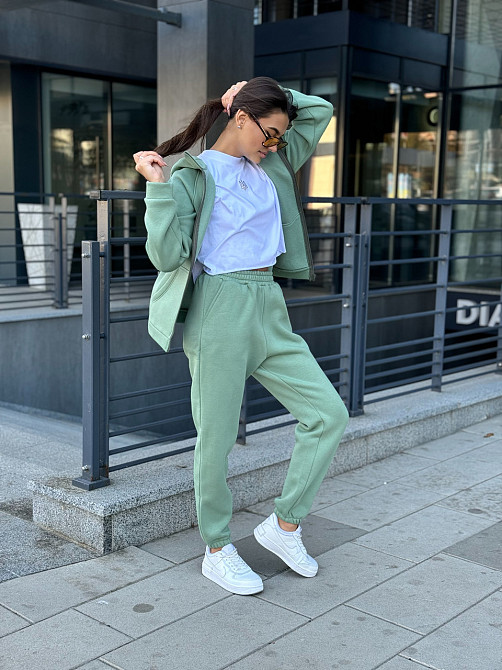 Женский спортивный костюм на флисе Оливковый 42/44 Харьков - изображение 8