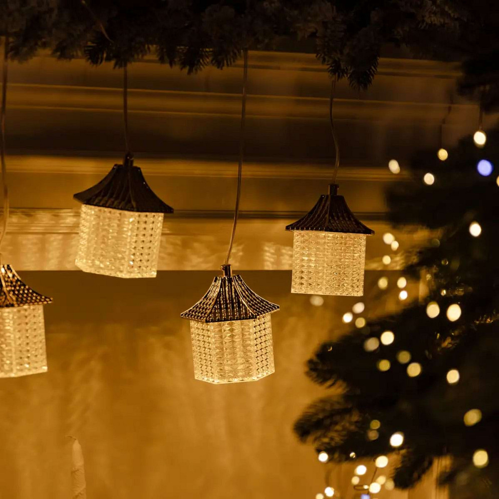 Garlando Гірлянда штора з фігурками Ліхтар 3 метри 6 ламп тепле жовте світло 6L3MLIG Київ - фото 7