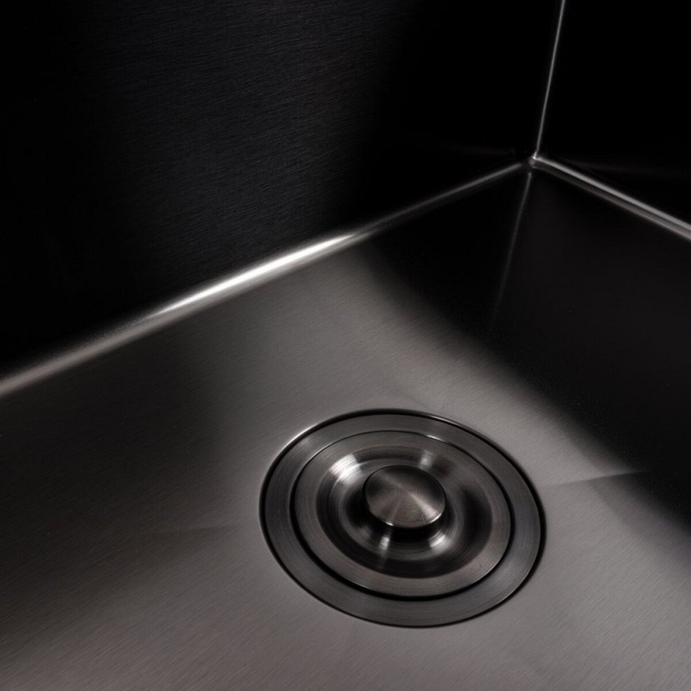 Кухонна мийка PVD чорна 65*45 Valeso Handmade (сифон круглий, 3,0/0,8) Коломия - фото 5