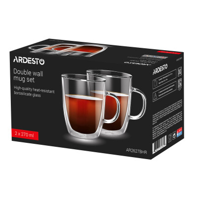 Набор чашек Ardesto BHR 270 мл 2 шт прозорий (AR2627BHR) Винница - изображение 2