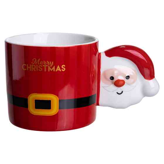 Новогодняя фарфоровая чашка Merry Christmas 350 мл, красная Киев