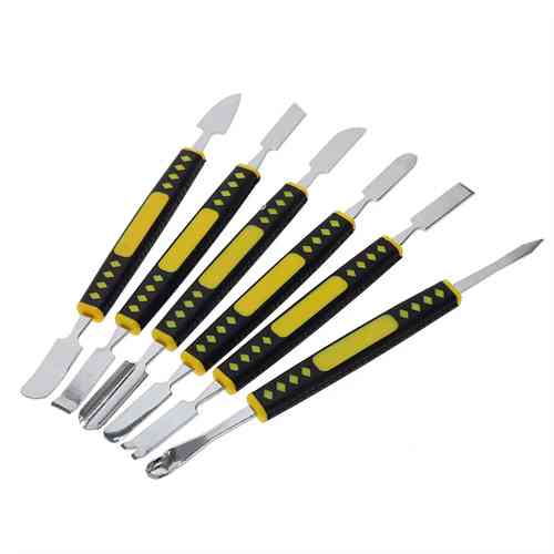 Набор 2х-сторонних лопаток 6шт для вскрытия корпусов разборки электроники, металл Винница