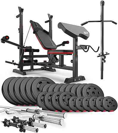 Набір Hop-Sport Premium 135кг з лавою HS-1075 Pro, штангами та гантелями Киев