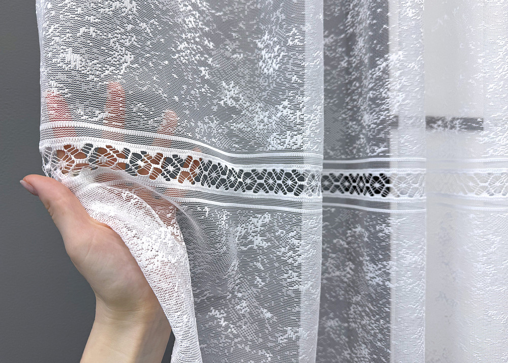 Тюль жаккард VR-Textil № 1602т Арка на кухню цвет белый 300х160 см (53-0120) Киев - изображение 3