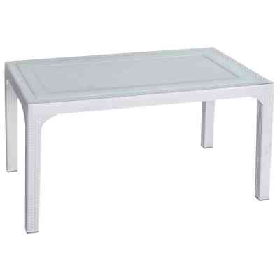 Стіл садовий Irak Plastik під ротанг 80х140 см білий (4775) Вінниця