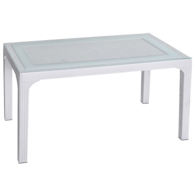 Стіл садовий Irak Plastik під ротанг 80х140 см білий (4775) Вінниця - фото 1