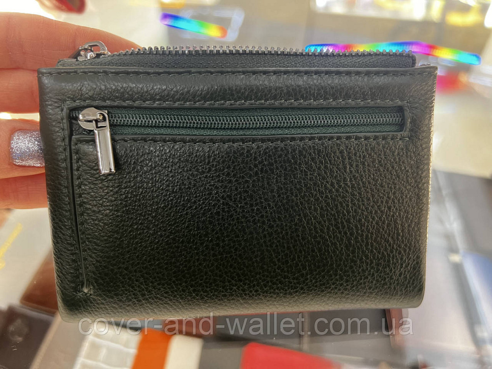 Стильный женский кожаный кошелек небольшого размера красно-черный Helen Verde 0811 Киев - изображение 8