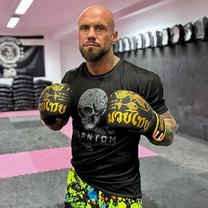 Боксерські рукавиці Phantom Muay Thai Black Gold 10 унцій (Бінті 4м. у подарунок) Кам'янське - фото 5
