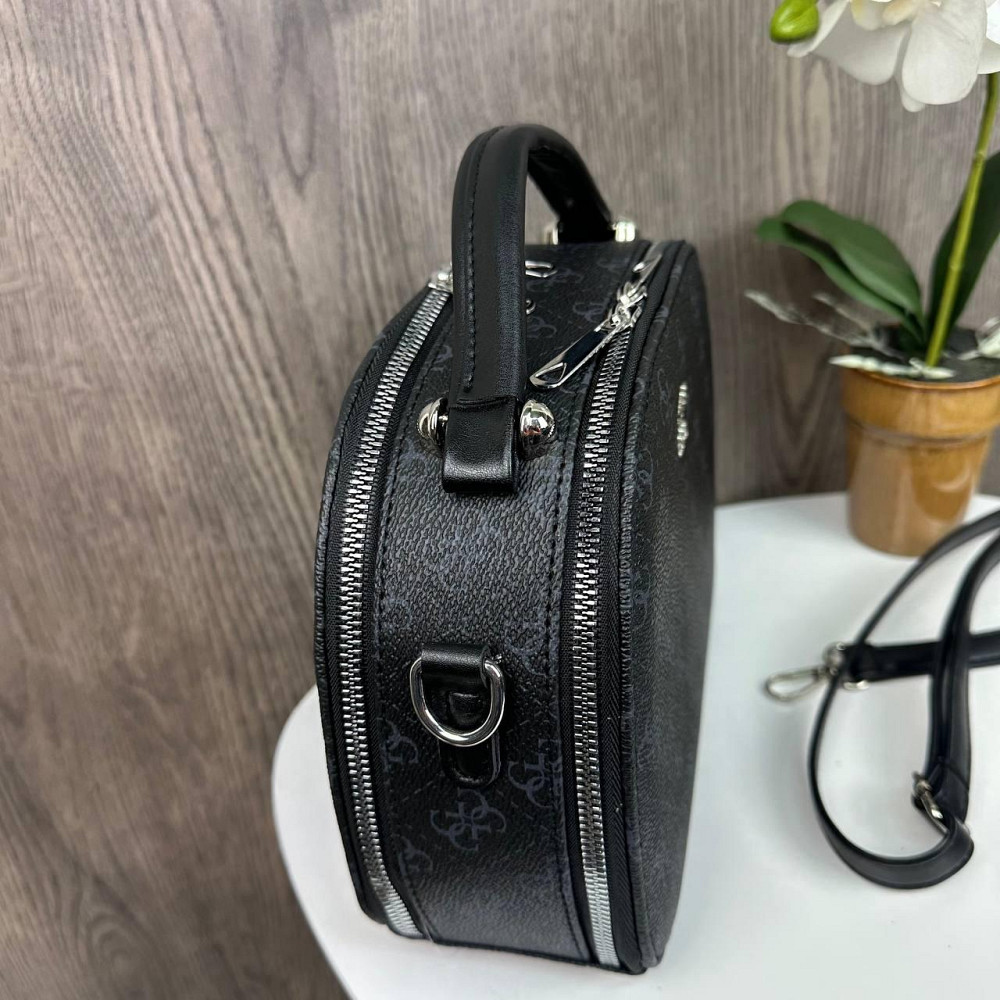 Каркасна жіноча сумка стиль Guess чорна, сумочка на плече Гесс ( 27992 ) Харків - фото 7