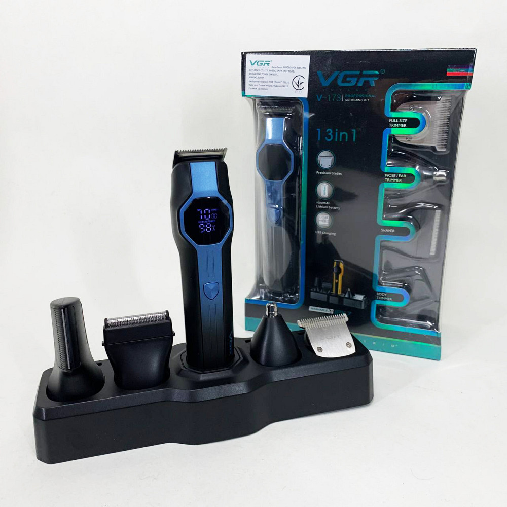 Триммер для стрижки аккумуляторный профессиональный VGR, Беспроводные машинки для стрижки легкие SD-12 Львов - изображение 1