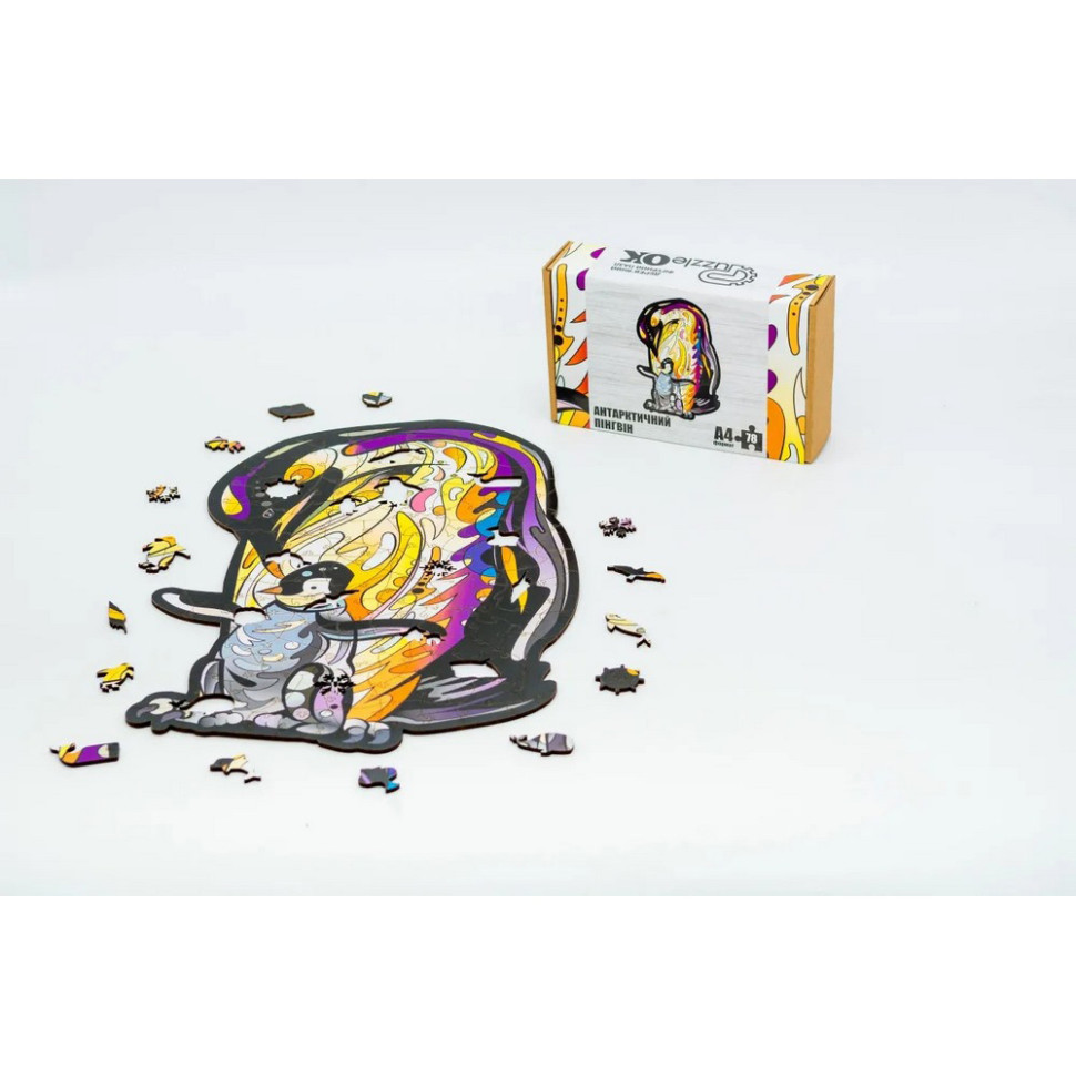 Фигурный деревянный пазл A4 Антарктический пингвин PuzA4-00756, 78 деталей Винница - изображение 2