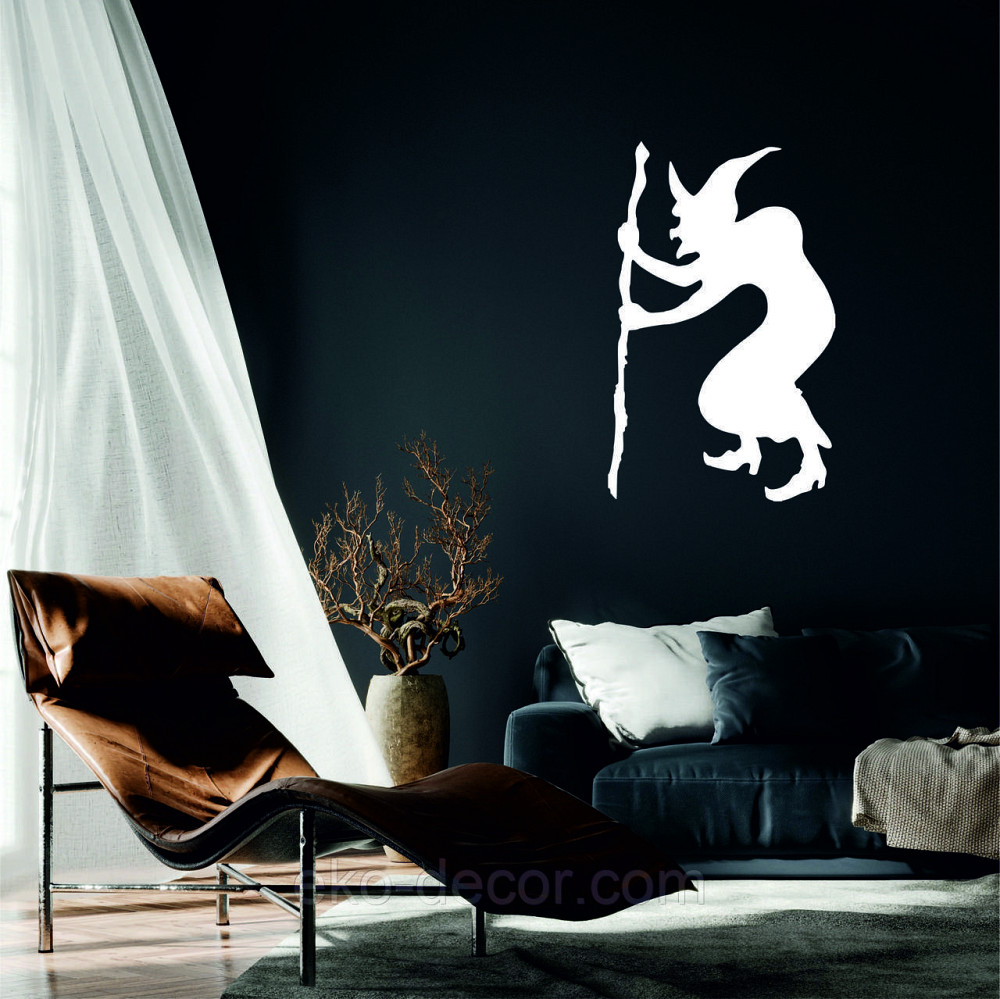 Декоративное настенное Панно «Ведьма», Декор на стену 110*69 см, Белый Киев - изображение 1