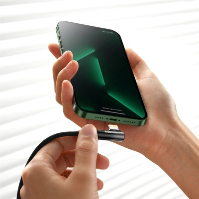 Дата кабель USB-C to Lightning 1.0m 20W 90° corner black Baseus (CAVP000201) Винница - изображение 7