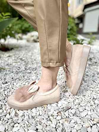 Сліпони жіночі A-148 бежеві еко-замш размер 40 (2635) Коломыя