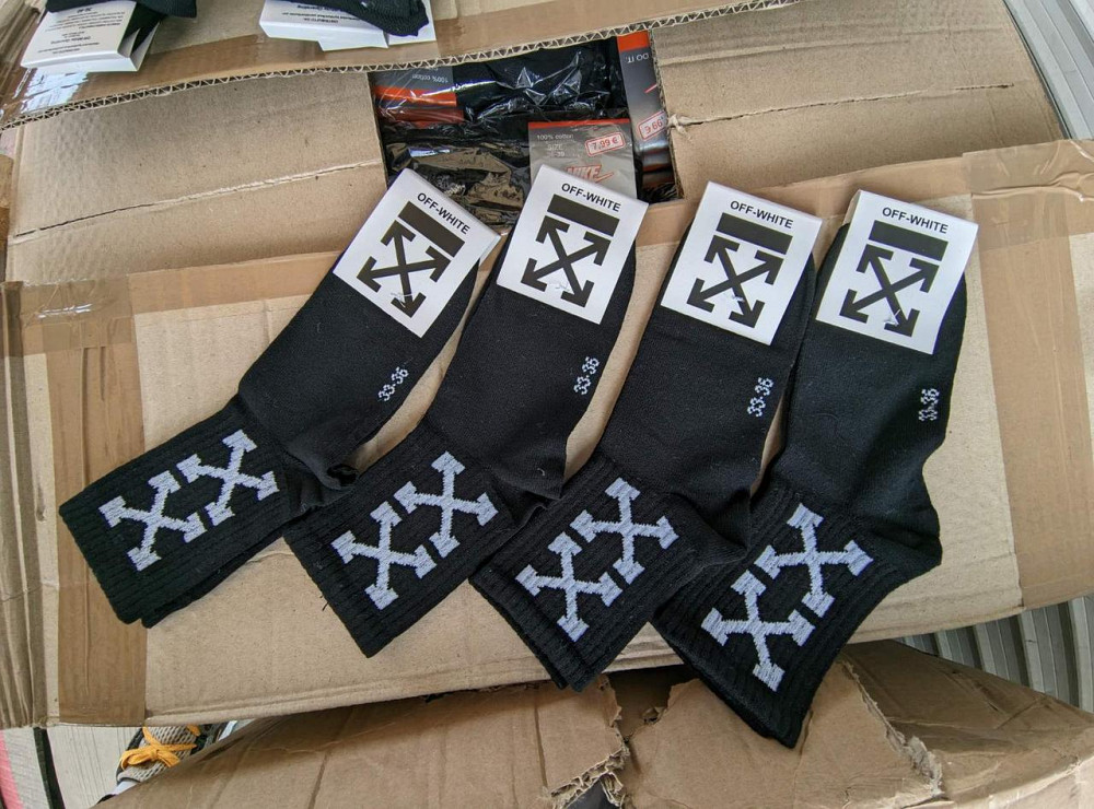 Дитячі високі якісні бавовняні шкарпетки Чорні в наборі по 4 шт Off-White CH4 . Розмір 33-36 Київ - фото 2