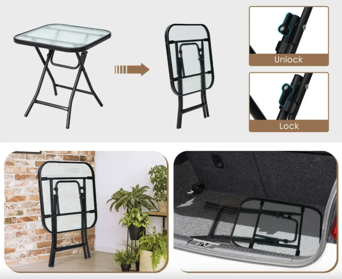 Садовий стіл Costway Kontrast розкладний Київ - фото 7