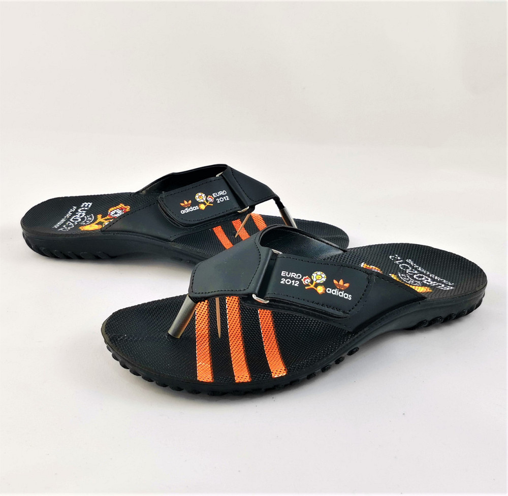 Мужские Шлёпанцы Тапочки Adidas Сланцы Вьетнамки Адидас Чёрные с Оранжевым (размеры: 40,41) Днепр - изображение 7