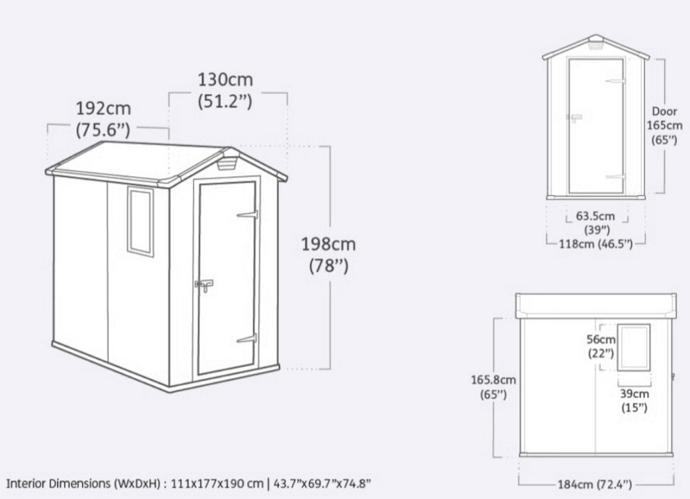 Садовий пластиковий будиночок Keter MANOR 4х6S, сірий Київ - фото 20
