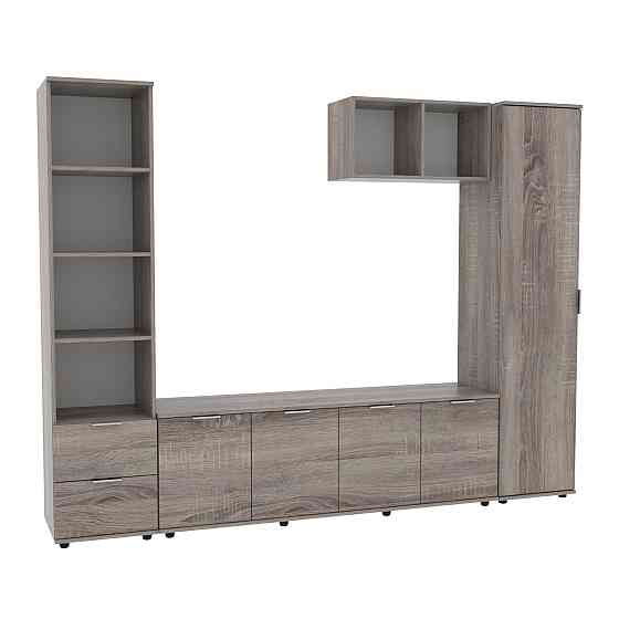 Стенка в гостиную Ketrin-2, Дуб Сонома Трюфель, 2440х425х1880 Львов