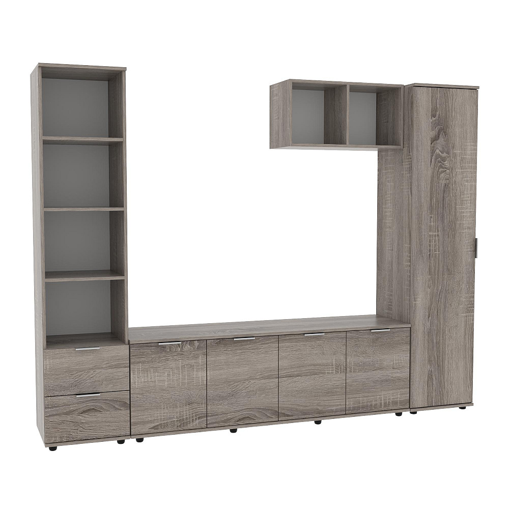 Стінка у вітальню Ketrin-2, Дуб Сонома Трюфель, 2440х425х1880 Львів - фото 1