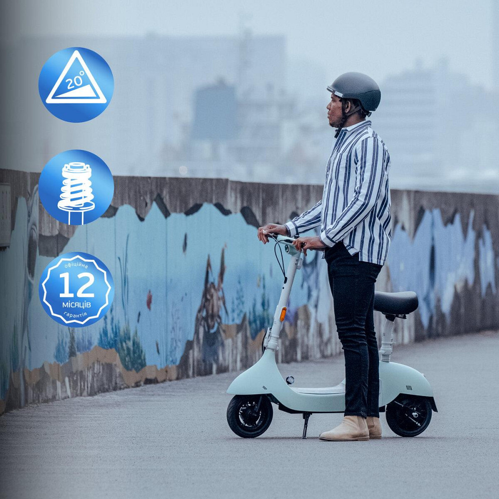 Электросамокат с сиденьем OKAI Ceetle PRO EA10C Mint Green 10', 350W, 25Km/h, 10,4Ah, 55Km, 20%,NFC, App, Одесса - изображение 8